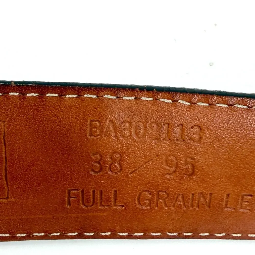 Vintage 90s Bill Adler Studio Black Genuine Leather Ornate Buckle Belt
